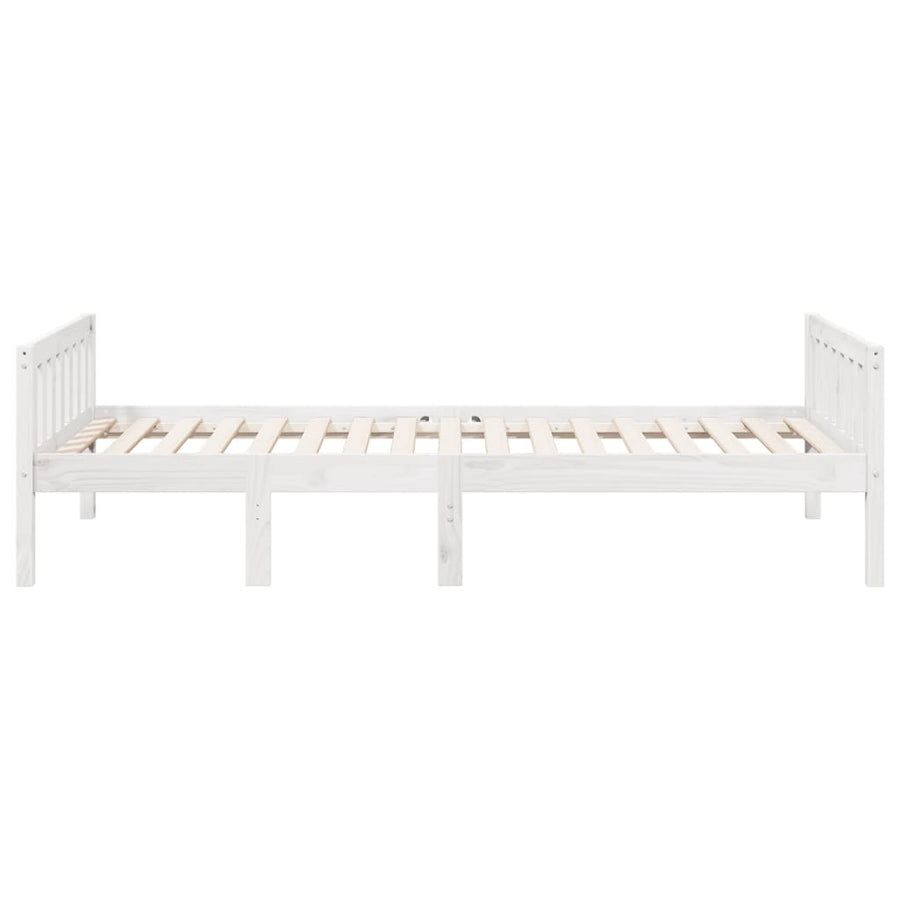 Kinderbed zonder matras massief grenenhout wit 75x190 cm