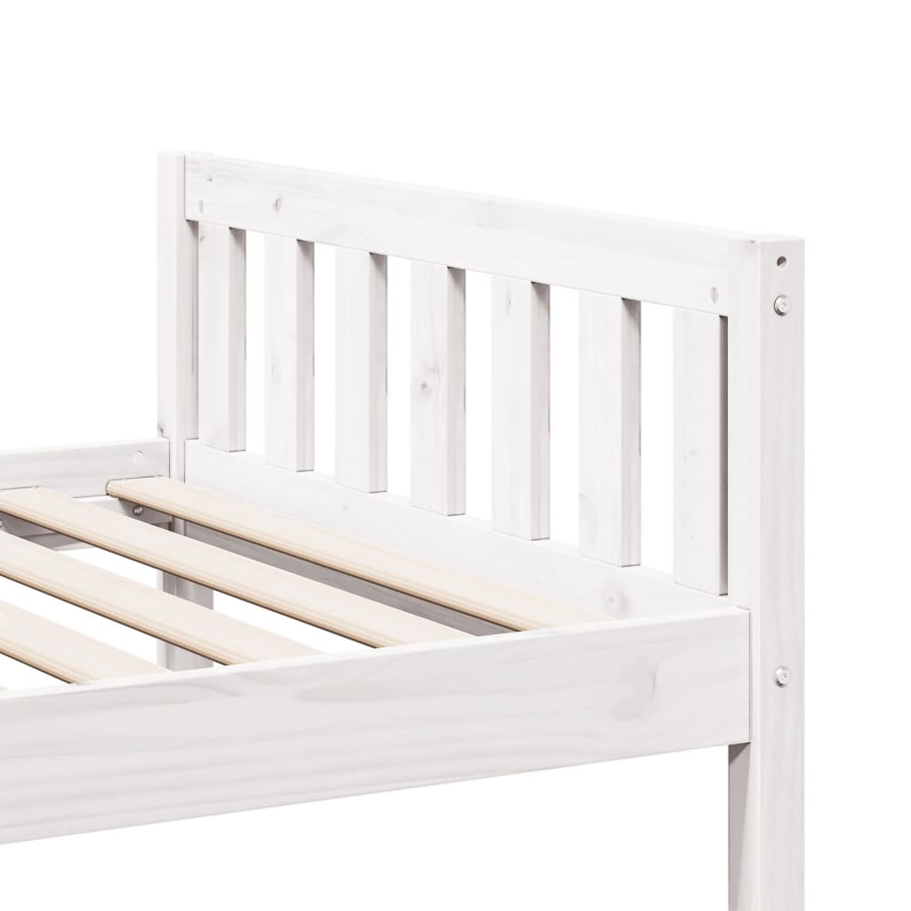 Kinderbed zonder matras massief grenenhout wit 75x190 cm