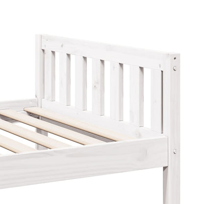 Kinderbed zonder matras massief grenenhout wit 75x190 cm