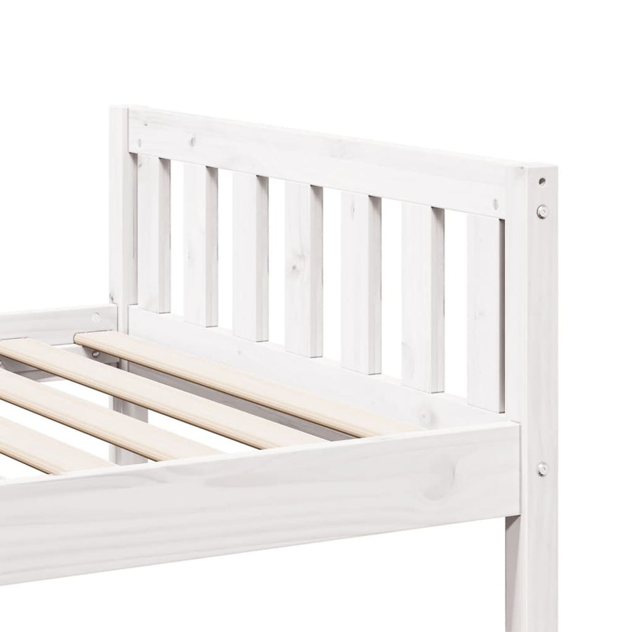 Kinderbed zonder matras massief grenenhout wit 75x190 cm