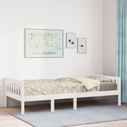 Kinderbed massief grenenhout wit 75x190 cm