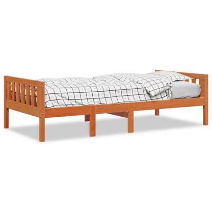Kinderbed zonder matras massief grenenhout wasbruin 75x190 cm