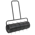 Towable Lawn Roller with Aerator Spikes 63 L Iron and Steel Black