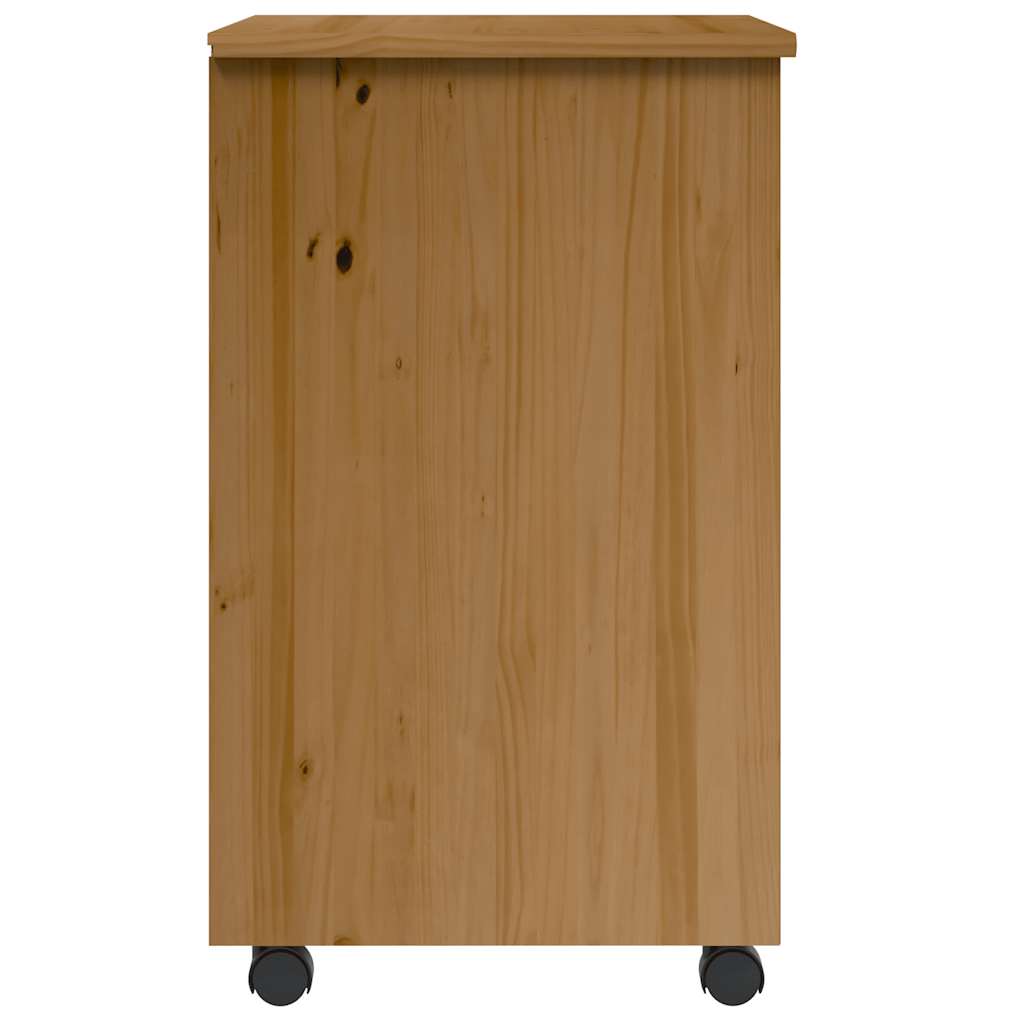Ladekast Moss Verrijdbaar Massief Grenenhout Honingbruin En Wit 53 x 39 x 65.5 cm