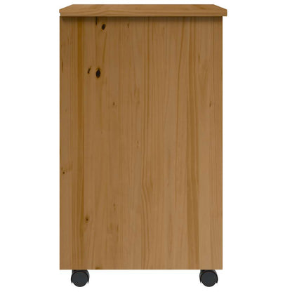 Ladekast Moss Verrijdbaar Massief Grenenhout Honingbruin En Wit 53 x 39 x 65.5 cm