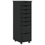 Chest of drawers MOSS movable solid pine black