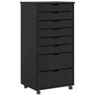 Ladekast Moss massief grenenhout zwart 53x39x103 cm