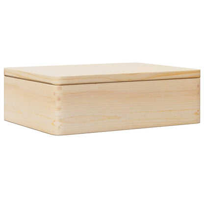 Houten kist met deksel 40x30x13 cm massief grenenhout