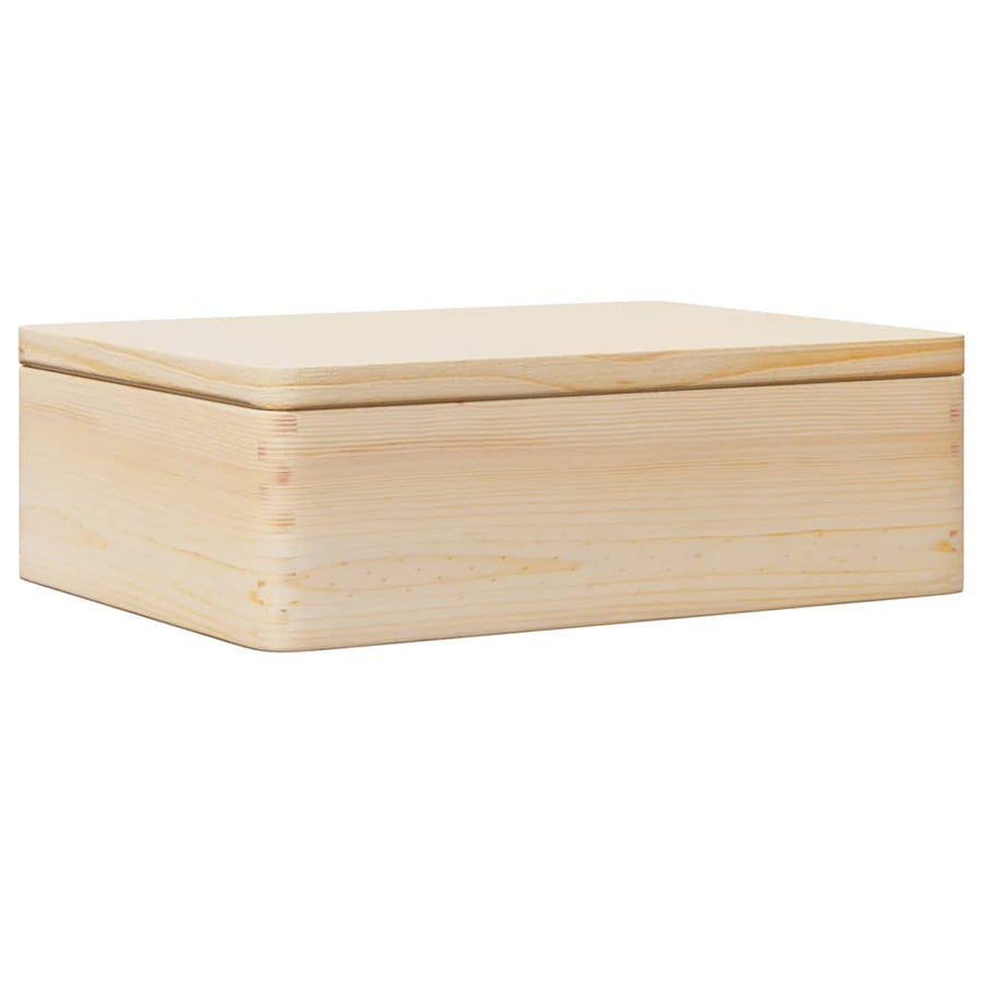 Houten kist met deksel 40x30x13 cm massief grenenhout