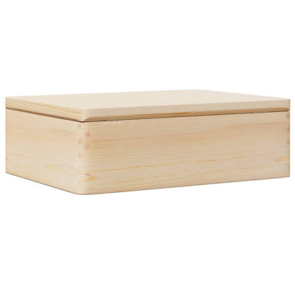 Houten kist met deksel 40x30x13 cm massief grenenhout