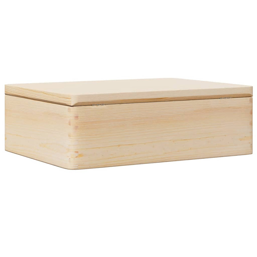 Houten kist met deksel 40x30x13 cm massief grenenhout