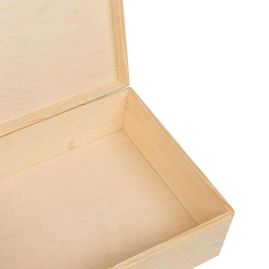 Houten kist met deksel 40x30x13 cm massief grenenhout
