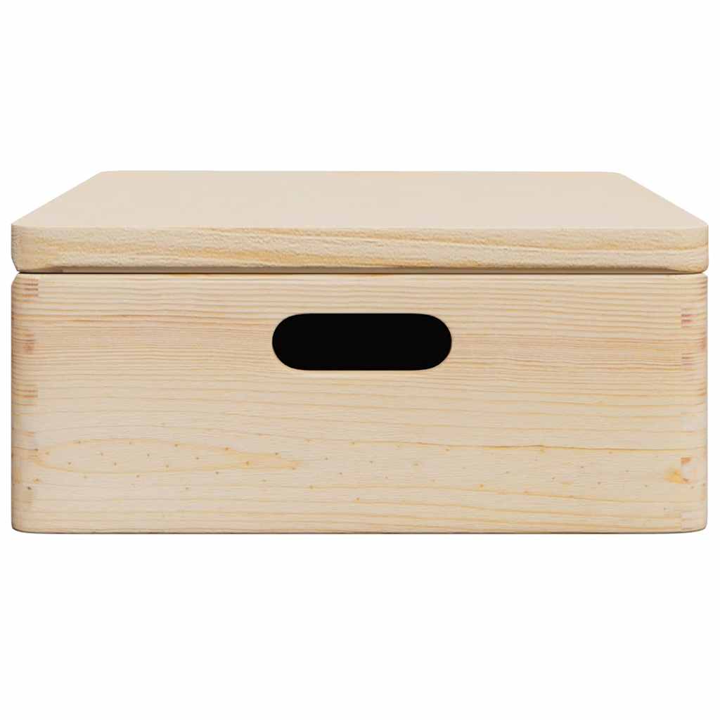 Houten kist met deksel&handvatten 40x30x13cm massief grenenhout