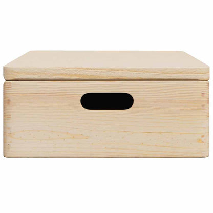 Houten kist met deksel&handvatten 40x30x13cm massief grenenhout