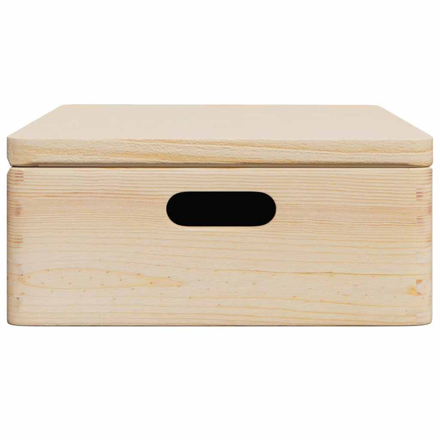 Houten kist met deksel&handvatten 40x30x13cm massief grenenhout
