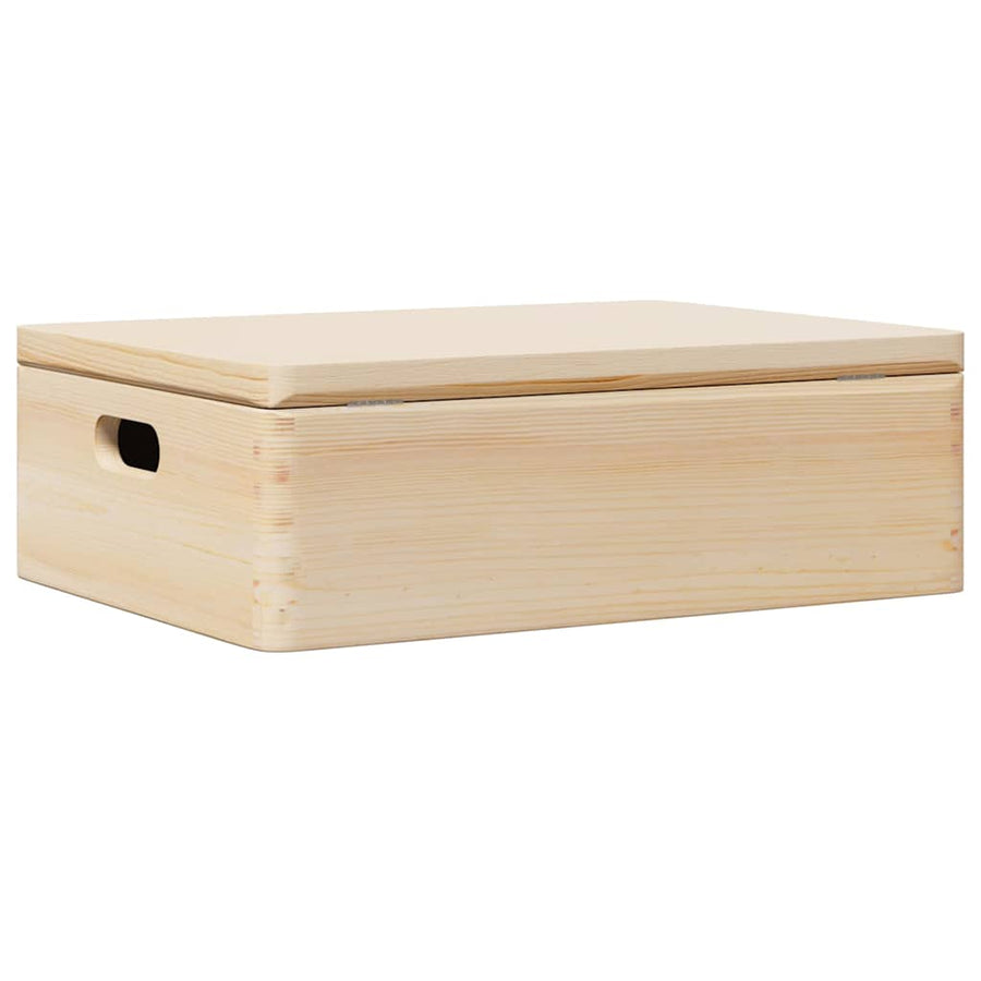 Houten kist met deksel&handvatten 40x30x13cm massief grenenhout