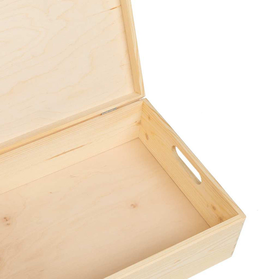 Houten kist met deksel&handvatten 40x30x13cm massief grenenhout