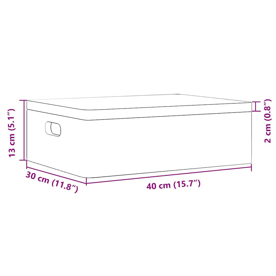 Houten kist met deksel&handvatten 40x30x13cm massief grenenhout