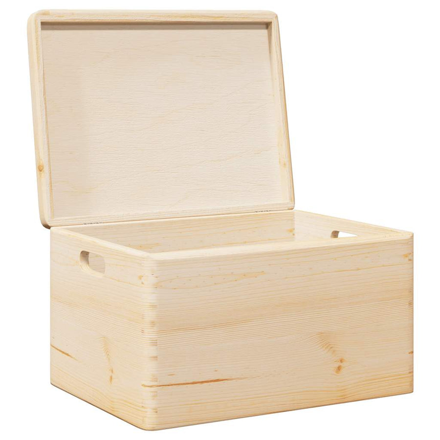 Houten kist met deksel&handvatten 40x30x23cm massief grenenhout