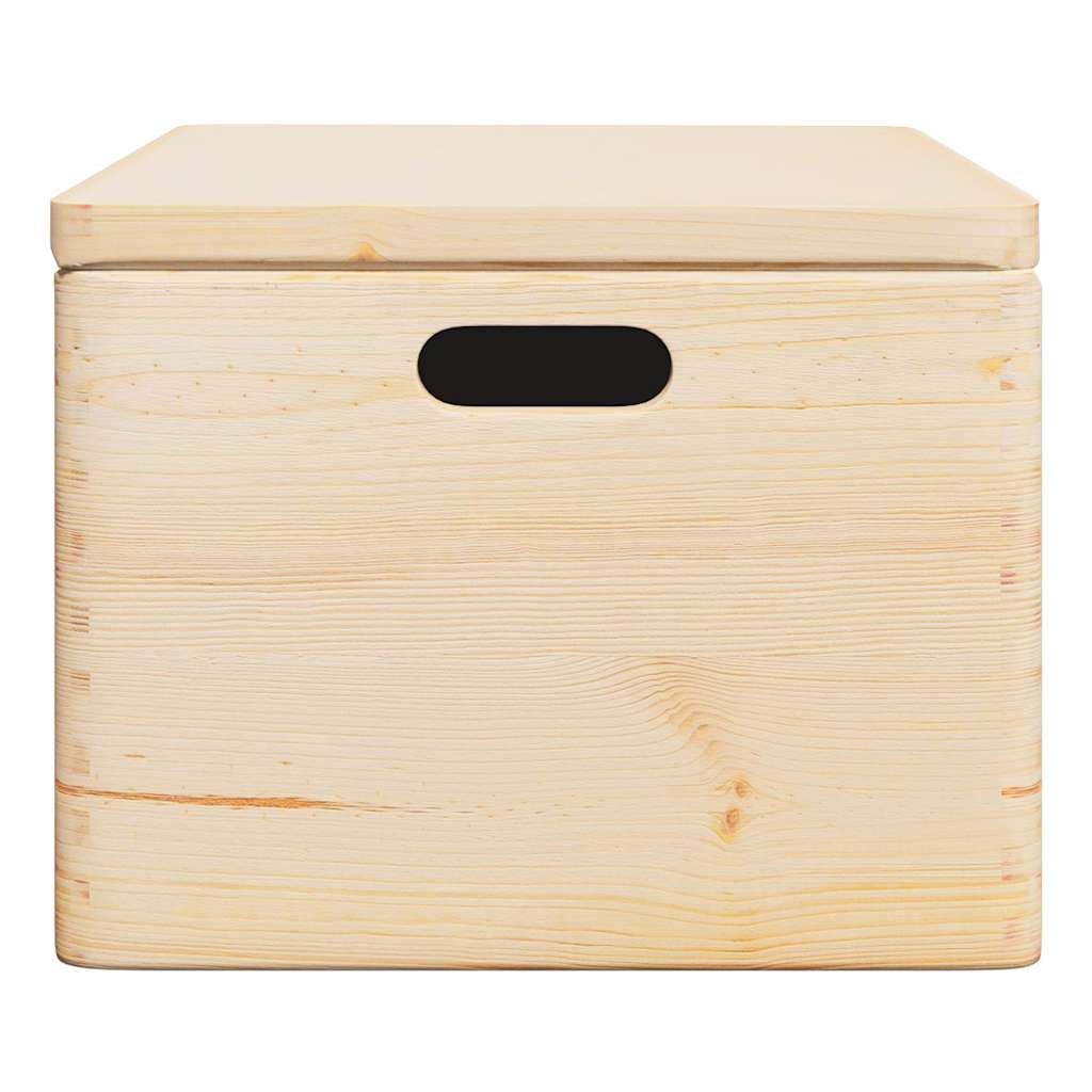 Houten kist met deksel&handvatten 40x30x23cm massief grenenhout