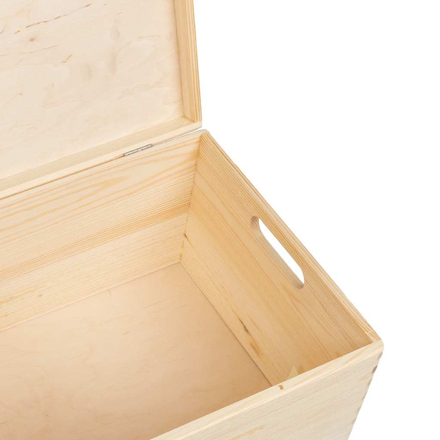 Houten kist met deksel&handvatten 40x30x23cm massief grenenhout