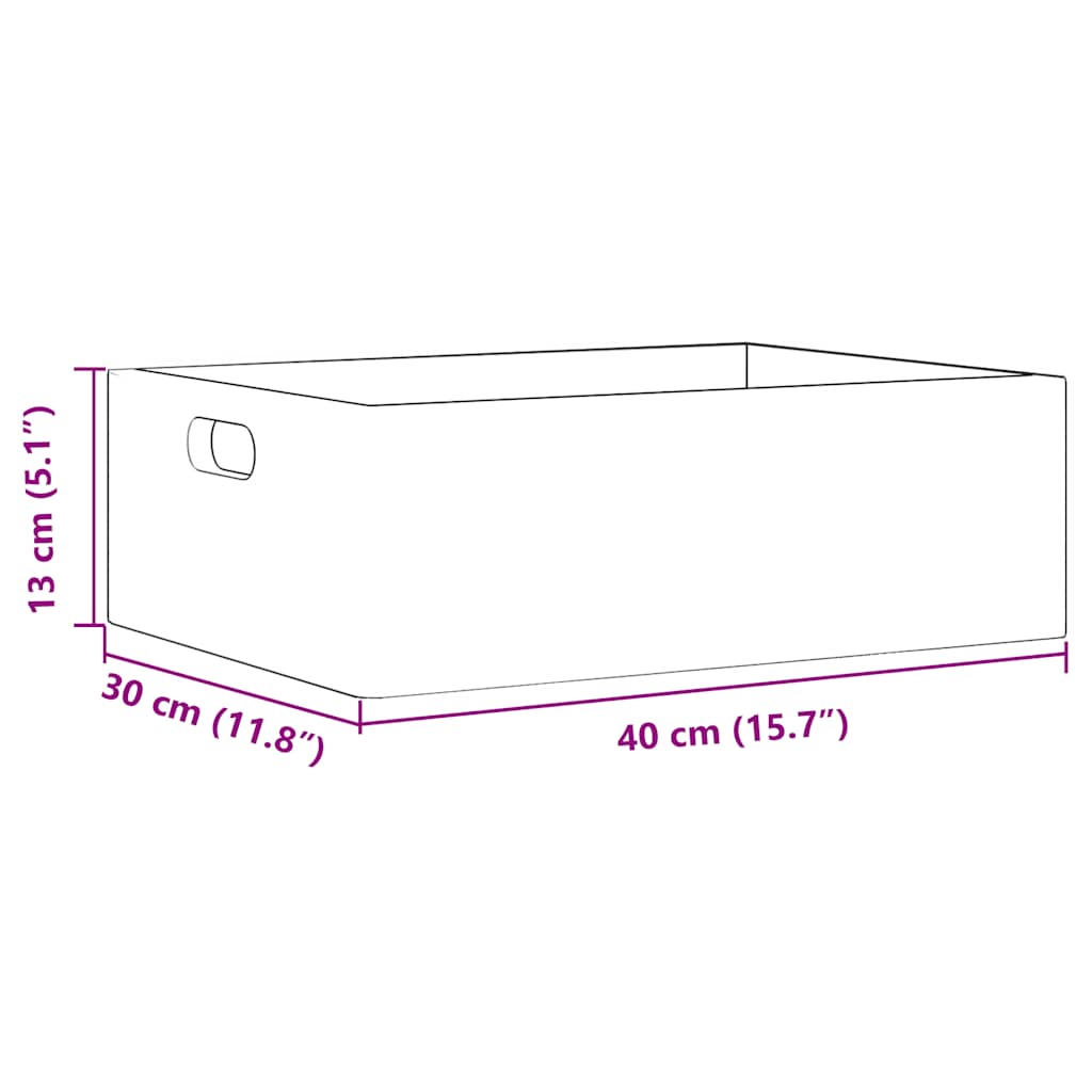 Houten kist met handvatten 40x30x13 cm massief grenenhout
