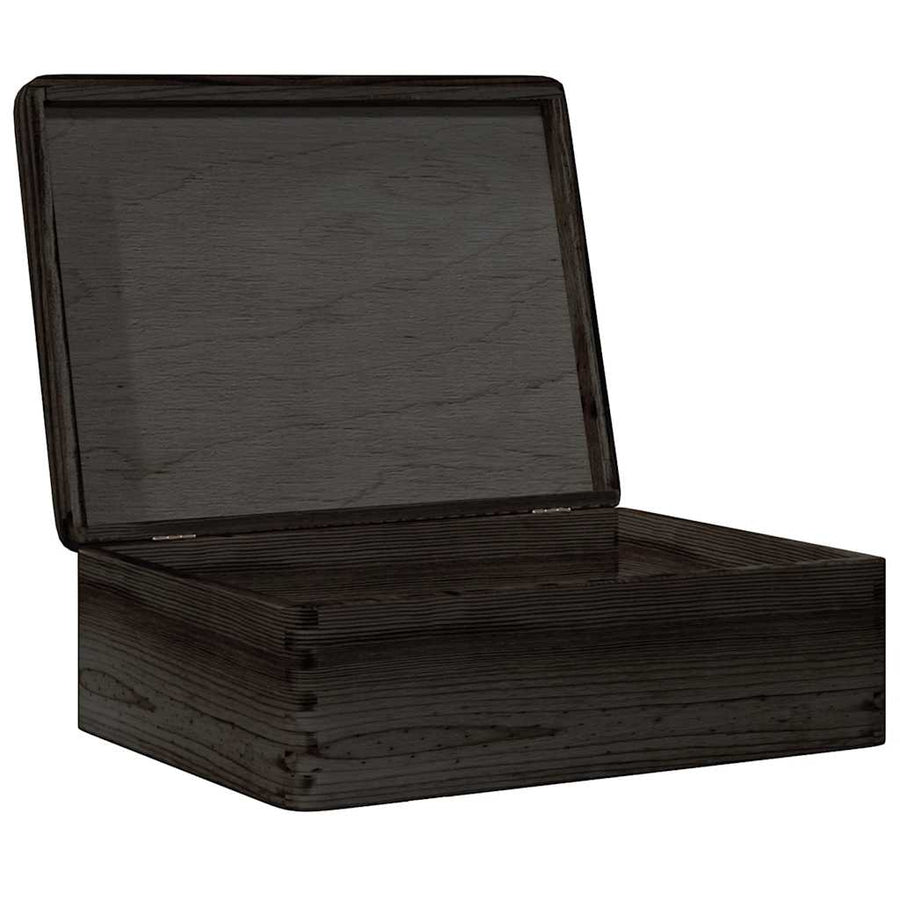 Houten kist met deksel 40x30x13 cm massief grenenhout zwart