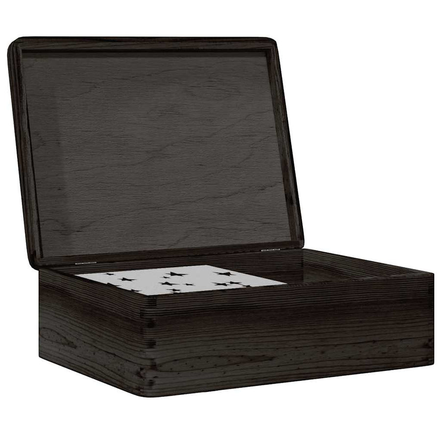 Houten kist met deksel 40x30x13 cm massief grenenhout zwart