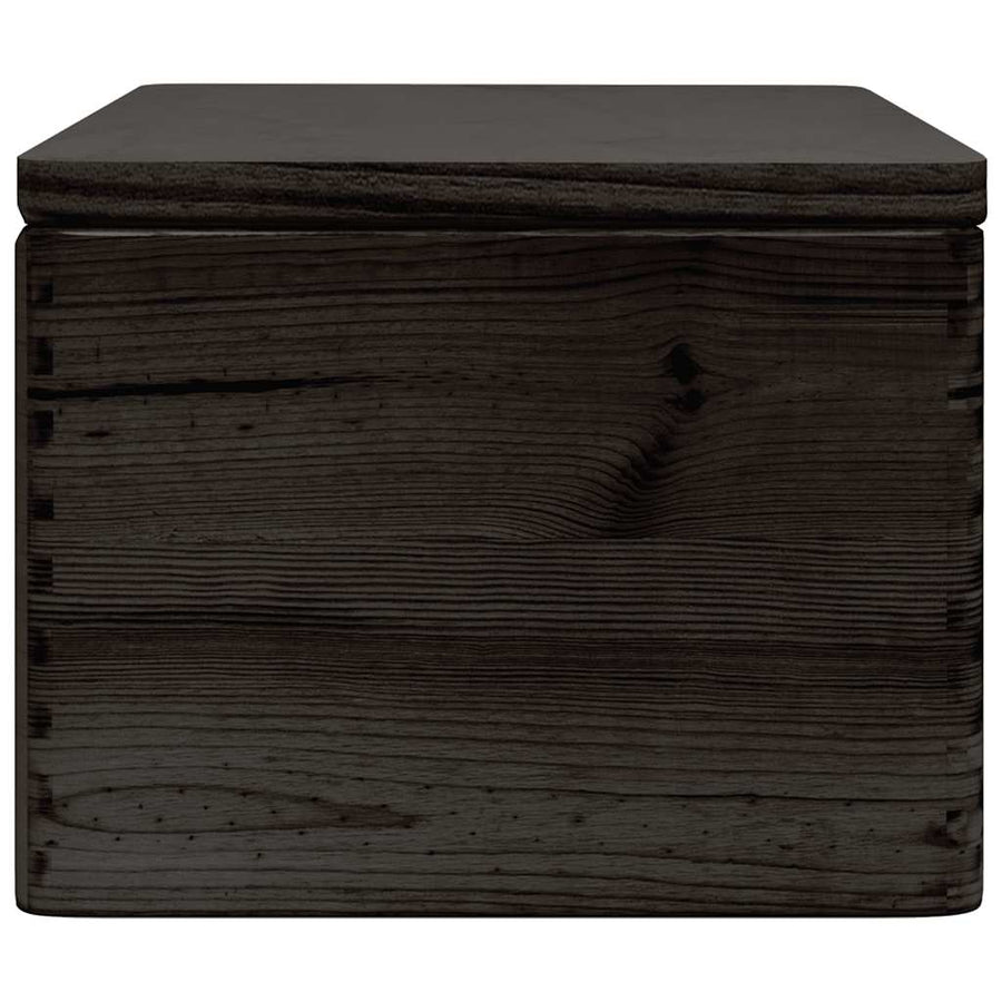 Houten kist met deksel 40x30x23 cm massief grenenhout zwart