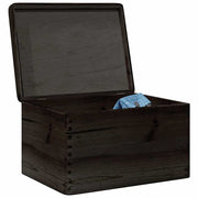Houten kist 40x30x23 cm massief grenenhout zwart