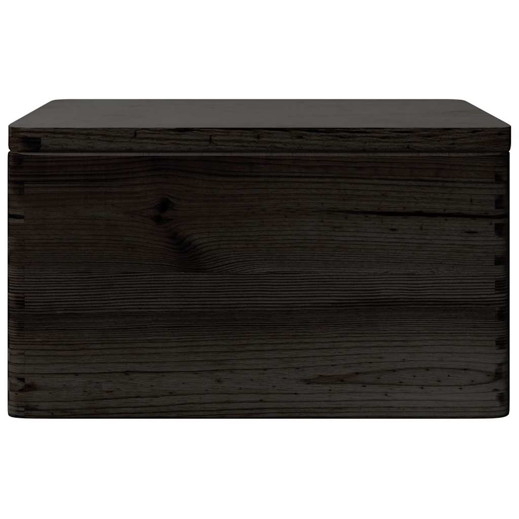 Houten kist met deksel&handvatten 40x30x23cm grenenhout zwart