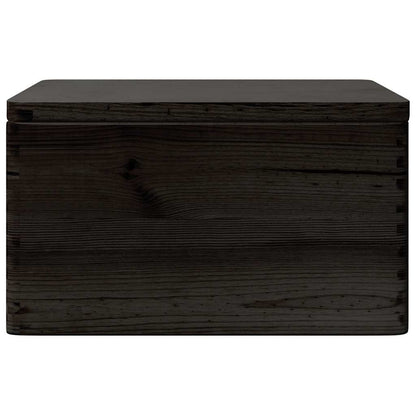 Houten kist met deksel&handvatten 40x30x23cm grenenhout zwart