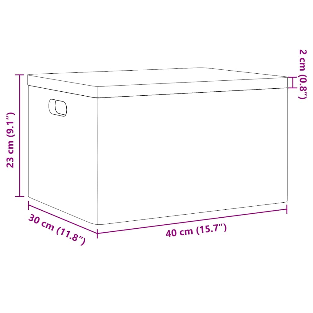 Houten kist met deksel&handvatten 40x30x23cm grenenhout zwart