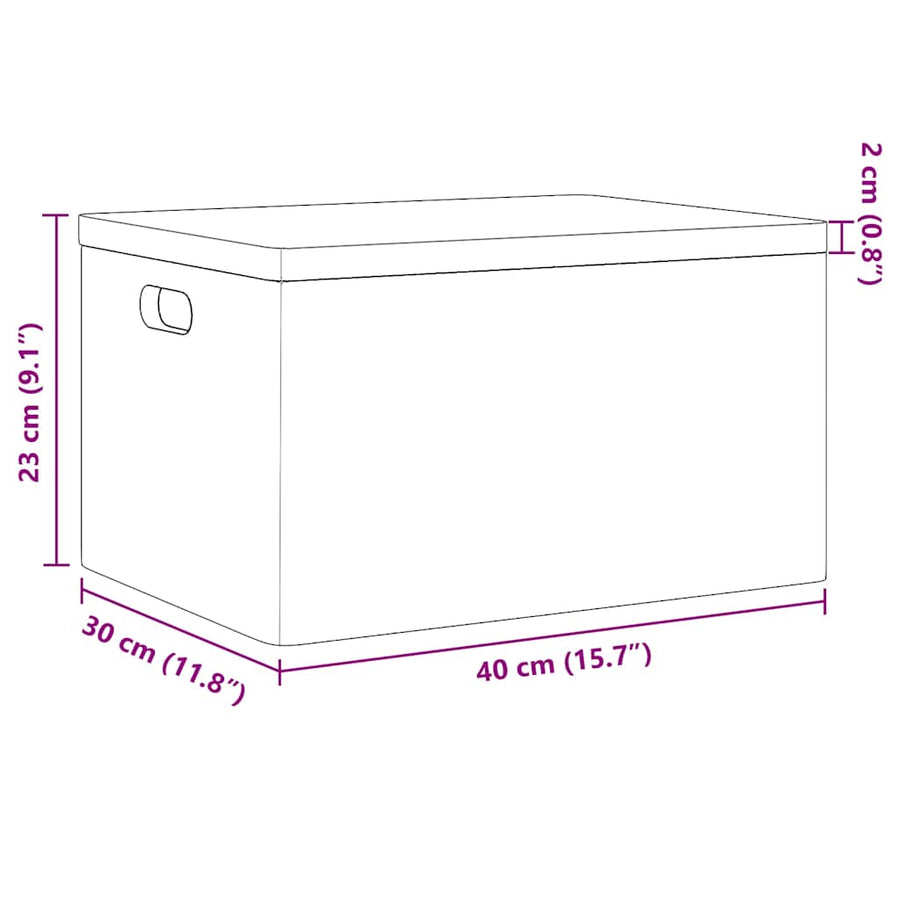 Houten kist met deksel&handvatten 40x30x23cm grenenhout zwart
