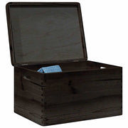 Houten kist 40x30x23 cm grenenhout zwart