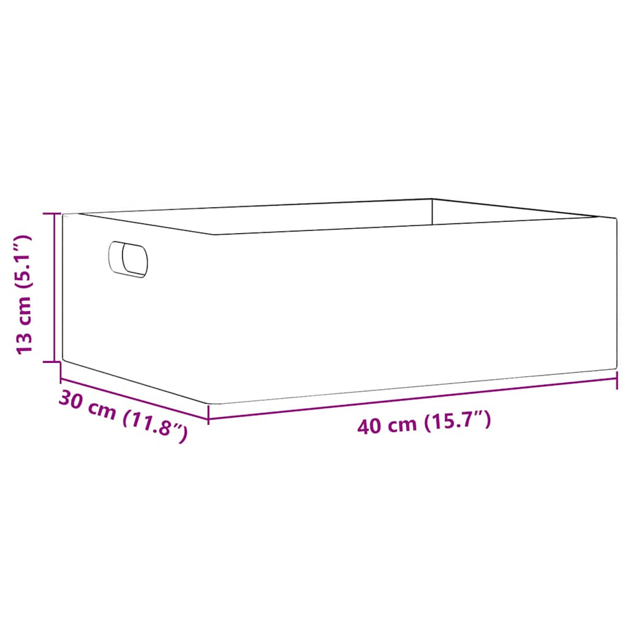 Houten kist met handvatten 40x30x13 cm massief grenenhout zwart
