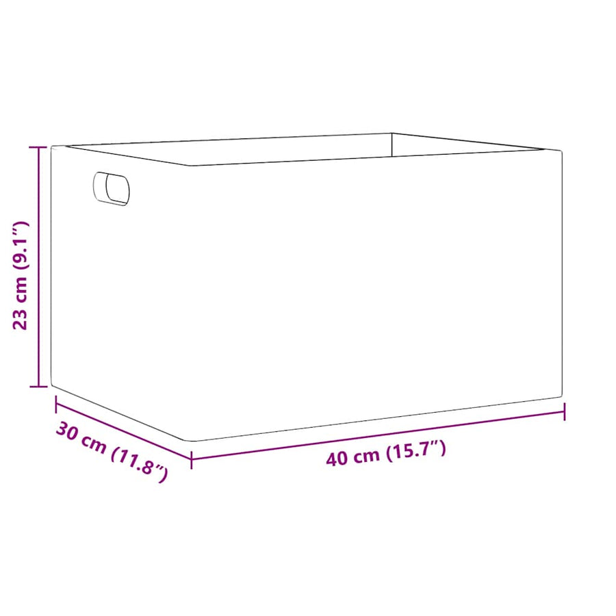 Houten kist met handvatten 40x30x23 cm massief grenenhout zwart