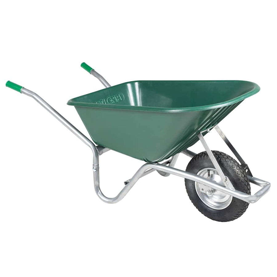 Kruiwagen 90 L 150 kg gegalvaniseerd staal en kunststof groen