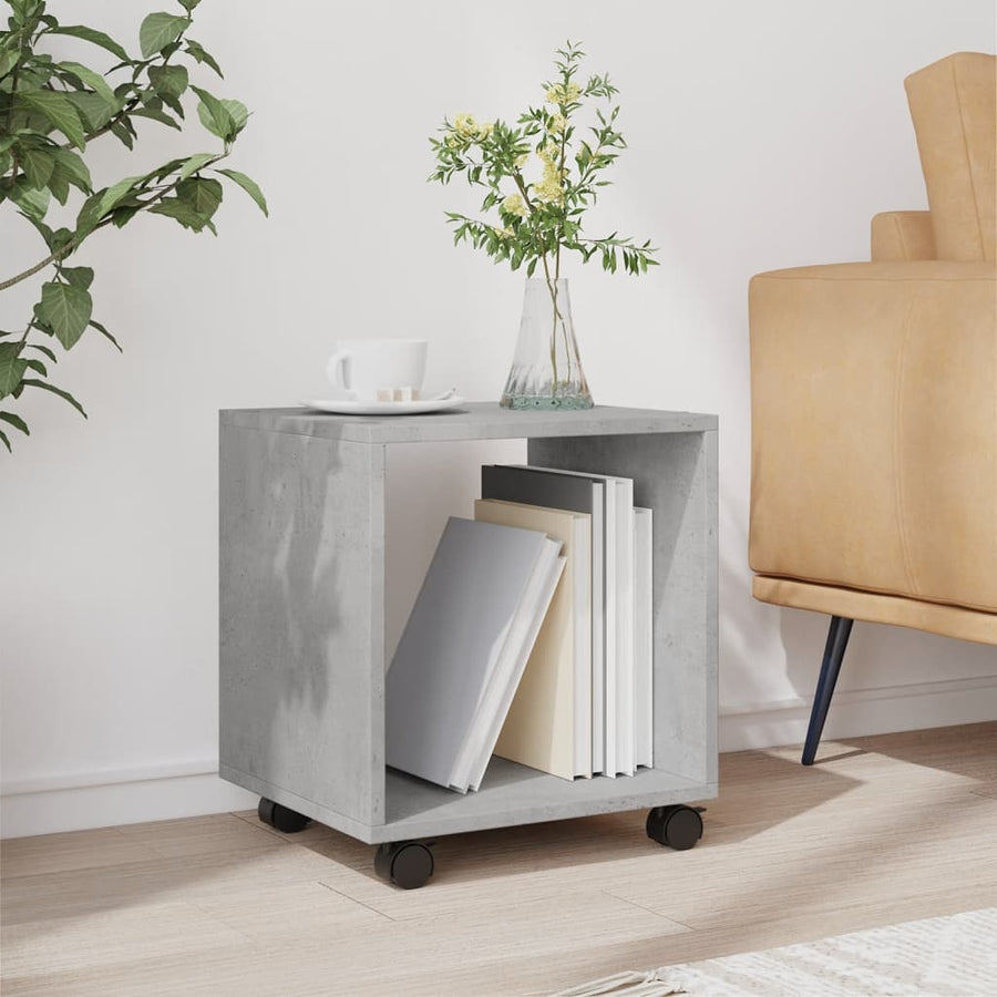Rolkast 37x33x42,5 cm bewerkt hout betongrijs