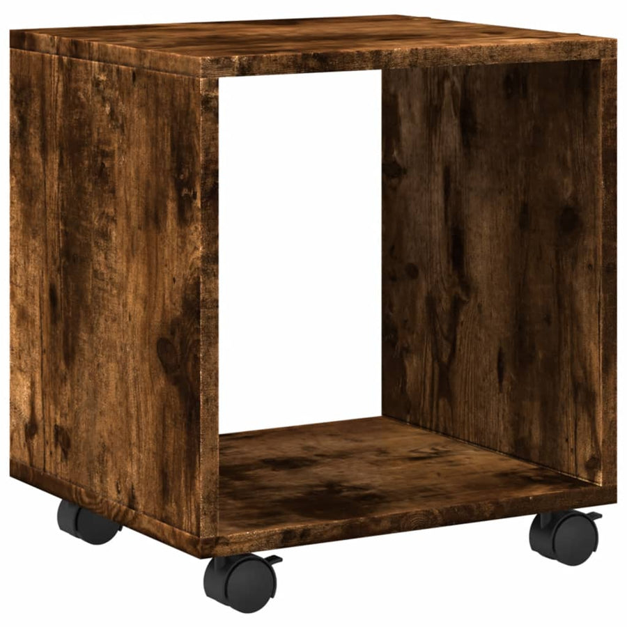 Rolkast 37x33x42,5 cm bewerkt hout gerookt eikenkleurig