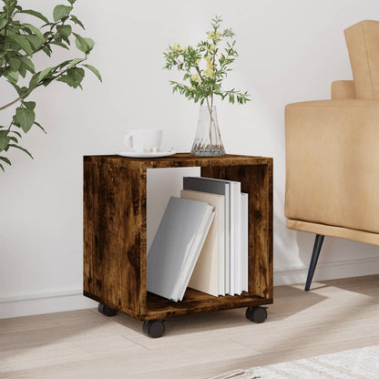Rolkast 37x33x42,5 cm bewerkt hout gerookt eikenkleurig