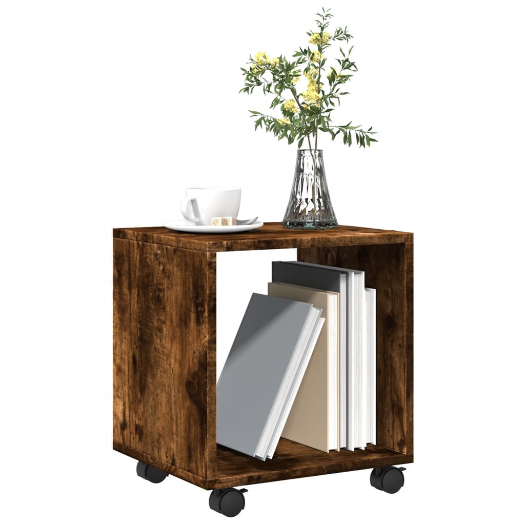 Rolkast 37x33x42,5 cm bewerkt hout gerookt eikenkleurig