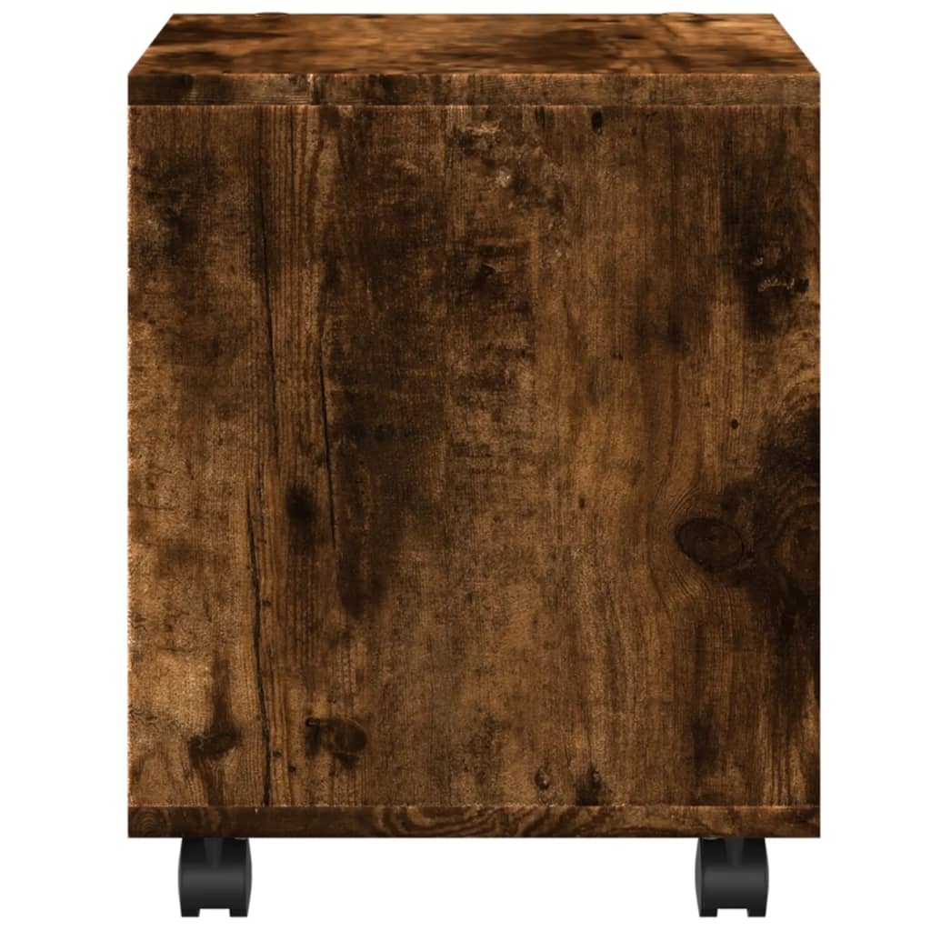 Rolkast 37x33x42,5 cm bewerkt hout gerookt eikenkleurig