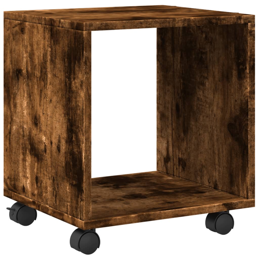 Rolkast 37x33x42,5 cm bewerkt hout gerookt eikenkleurig