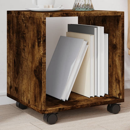Rolkast 37x33x42,5 cm bewerkt hout gerookt eikenkleurig
