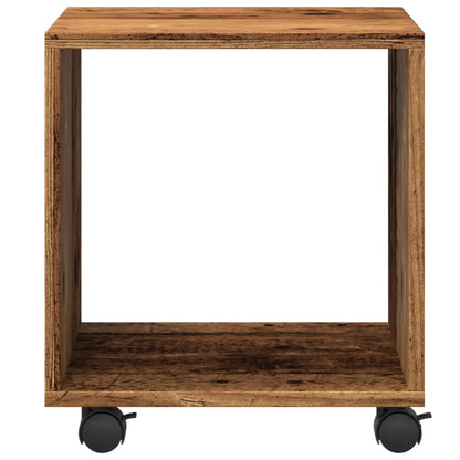 Rolkast 37x33x42,5 cm bewerkt hout oud houtkleurig