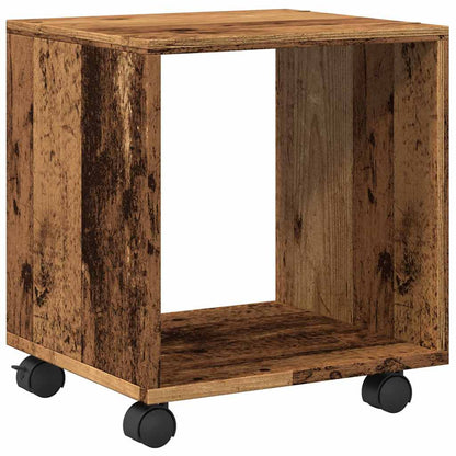 Rolkast 37x33x42,5 cm bewerkt hout oud houtkleurig