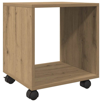 Rolkast 37x33x42,5 cm bewerkt hout artisanaal eikenkleurig