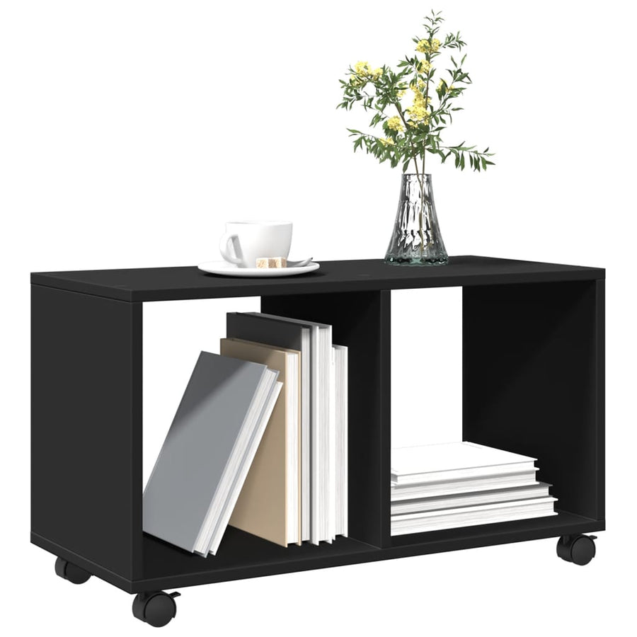 Rolkast 72x33x42,5 cm bewerkt hout zwart