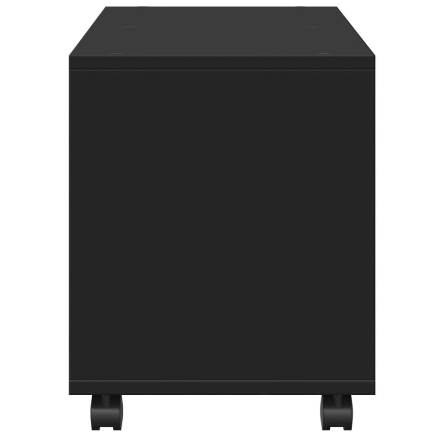 Rolkast 72x33x42,5 cm bewerkt hout zwart